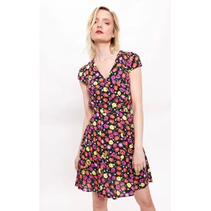 Louche Cathleen Summer Bloom Print Mini Tea Dress - Black Black 8 Female