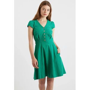 Louche Cathleen Green Mini Baby Cord Tea Dress green 14 Female