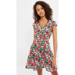 Louche Cathleen Mini Flower Splash Print Mini Tea Dress 12 Female