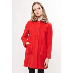 Louche Dryden Leopard Collar Coat - Red red 12 Female
