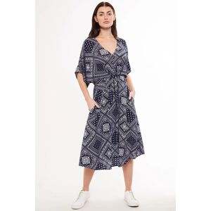 Louche Elody Bandana Print Tie Waist Midi Dress 8 Female