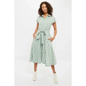 Louche Fleur Picnic Check Midi Sleeveless Shirt Dress green 12 Female