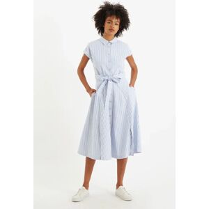 Louche Fleur Sail Stripe Midi Shirt Dress Blue Blue 8 Female