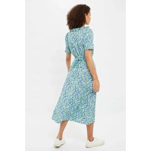 Louche Halcyon Flower Bed Print Short Sleeve Midi Dress 10 Female