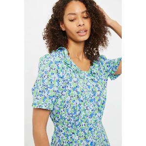 Louche Halcyon Flower Bed Print Short Sleeve Midi Dress 12 Female