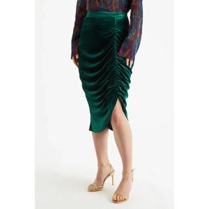 Louche Helka Velvet Ruched Mini Skirt Green green 12 Female