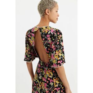 Louche Liffy Flower Burst Cut Out Back Mini Dress 8 Female