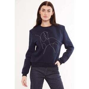 Louche Jan Cheval Embroided Sweatshirt - Navy red 14 Female