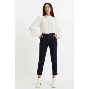 Louche Jaylo Slim Fit Cropped Trouser - Navy black 14 Female