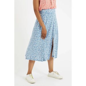 Louche Kiyo Micro Blossom Print Midi Skirt In Blue Blue 8 Female