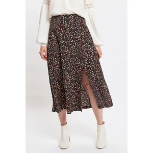 Louche Kiyo Wax Flower Print Midi Skirt black 8 Female