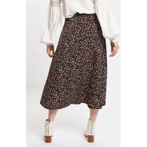 Louche Kiyo Wax Flower Print Midi Skirt black 12 Female