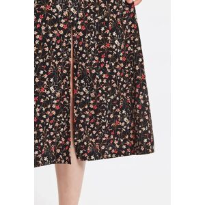 Louche Kiyo Wax Flower Print Midi Skirt black 14 Female