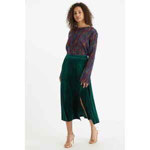 Louche Kiyo Velvet Midi Skirt green 8 Female
