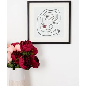 Joy Large Abstract Hair Swirl Face Wall Art black Unisex