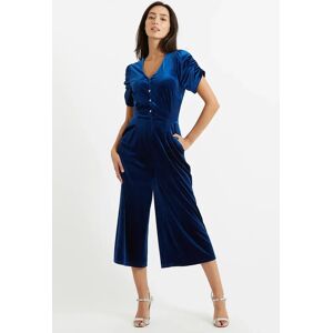 Louche Lyes Velvet Cropped Jumpsuit Blue Blue 8 Female