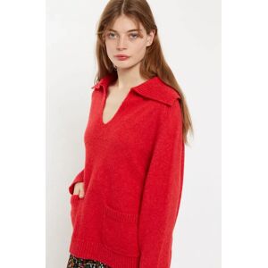 Louche Margina Collared 2 Pocket Sweater red 14 Female