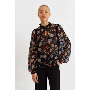 Louche Masha Carpathian Florals Print Long Sleeve Blouse black 14 Female