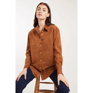 Louche Meghane Faux Suede Shirt Brown Brown 14 Female