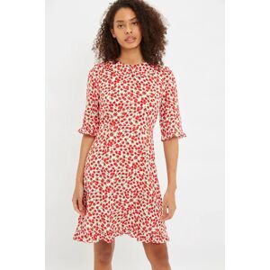 Louche Myfanwy Roses Roses Print Short Sleeve Mini Dress red 8 Female