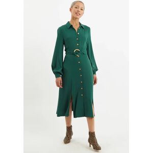 Louche Rebecka Twill Long Sleeve Midi Shirt Dress Green green 16 Female