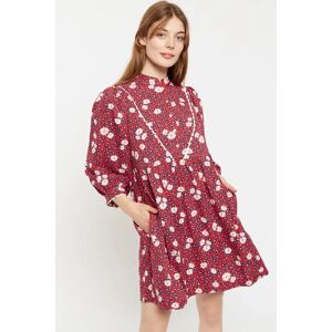 Louche Suzanne Roaring Daisy Print Long Sleeve Mini Dress - Red Red 16 Female