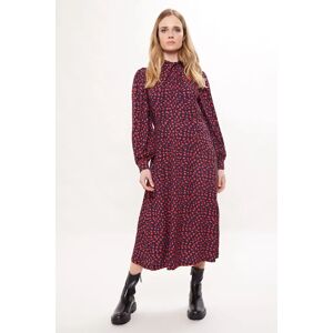 Louche Tovella Gingham Twist Print Long Sleeve Twist Neck Midi Dress red 16 Female