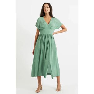 Louche Unity Petite Dot V-Neck Midi Dress - Mint green 8 Female