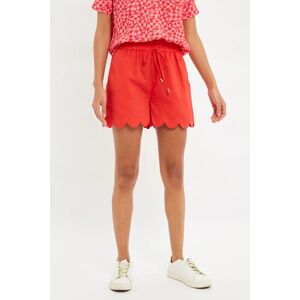 Louche Vessa Scalloped Hem Pull On Shorts red 12 Female