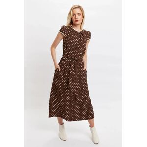 Louche Vivian Pretty Woman Print Midi Dress brown 8 Female