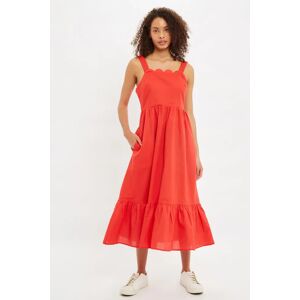 Louche Zora Scalloped Detailed Midi Sundress red 12 Female