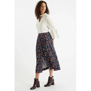 Louche Bia White Rabbit Print Button Through Midi Skirt White 14 Female