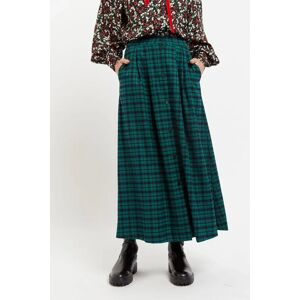 Louche Bia Winter Gingham Midi Skirt in Green and Black Black 16 Female
