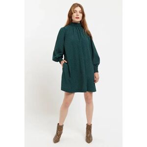 Louche Brigitta Micro Dot Throw On Smock Dress in Green green 10 Female