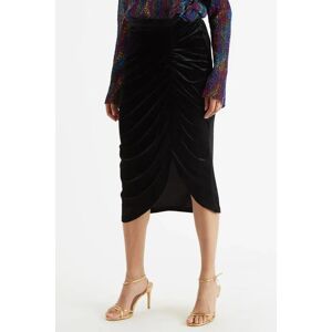 Louche Helka Velvet Ruched Mini Skirt Black Black 16 Female