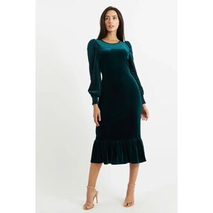 Louche Mouna Velvet Stripe Midi Dress green 8 Female
