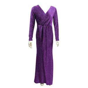 ArmadaDeals Womens Sexy Deep V-Neck Gown Long Sleeve Party Dress, Purple / L