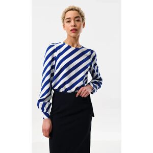 Louche Lima Diagonal Lines Print Long Sleeve Blouse 8 Female