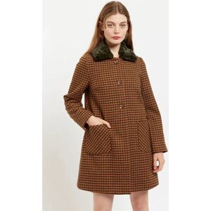 Louche Dryden Cottage Check Faux Fur Collar A Line Coat 12 Female