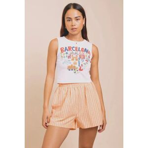 Daisy Street Barcelona Puff Print Tank Top Size: 10 Colour: White