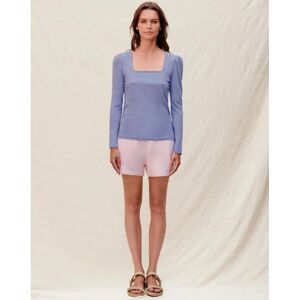 Sundry Clothing Square Neck Long Sleeve Top Size: L Colour: Blue