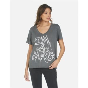 Lauren Moshi Elara I'm A Mess T-Shirt as seen on Cara Delevingne Size: XS Colour: Grey