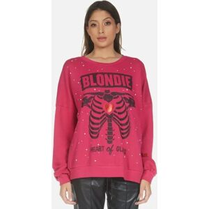 Lauren Moshi Sierra Blondie Heart Sweatshirt XS Red