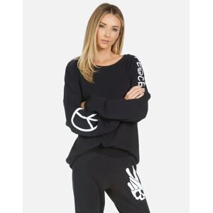 Lauren Moshi Sierra Skull Peace Hand Sweatshirt XS Black