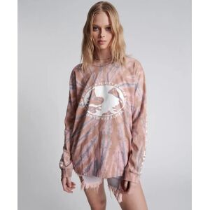 One Teaspoon Utopian Tie Dye Unisex Long Sleeved Tee Size: M Colour: Brown