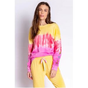 PJ Salvage One Love Ombre Tie Dye Crew Neck Long Sleeve Sweater L Pink