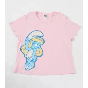 The Smurfs x Unique Vintage Pink Smurfs Fitted Tee Colour: Pink Size: S