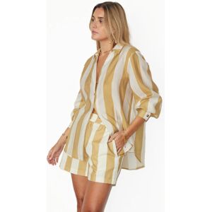 Women's Camel Stripe Miley Shirt in Yellow, Size 12 by Never Fully Dressed