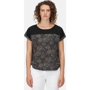 Regatta Women's Breathable Jaida Cotton T-Shirt Black Abstract, Size: 20