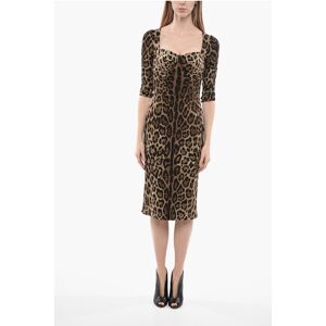 Dolce & Gabbana 3/4-Sleeved Animal Patterned Sheath Dress size 42 - Female